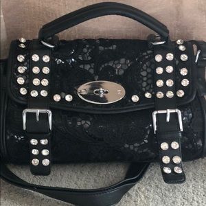 Rhinestone and lace handbag 👜